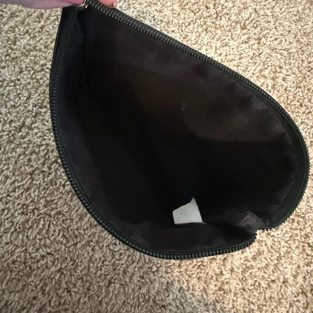 Black Crocodile-Embossed Clutch Wristlet